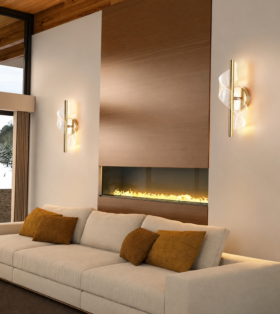 LED Wandleuchte modern, Gold oder Schwarz, 3 Lichtfarben