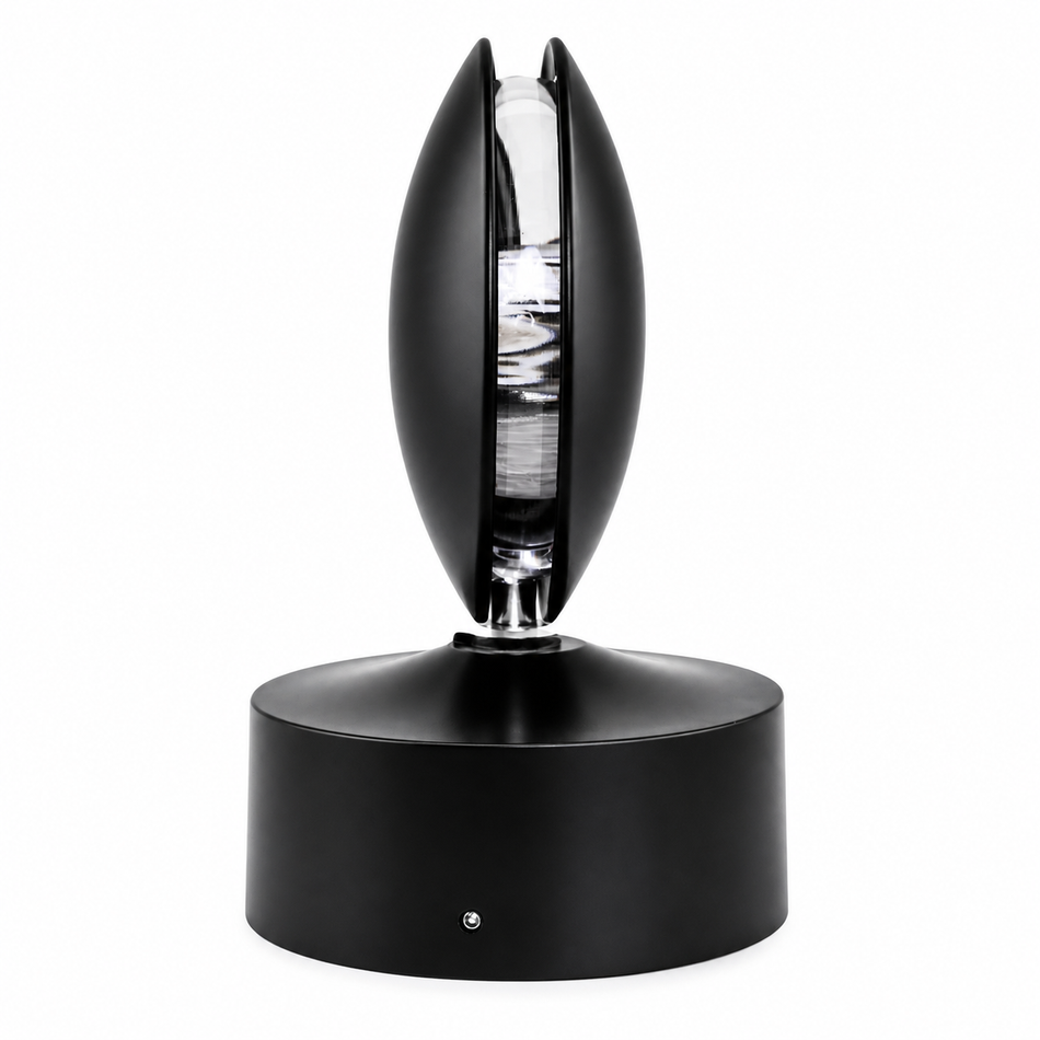 LED Wandleuchte 360° drehbar, 9W, Rund, Halo-Lichteffekt, Schwarz oder Weiß