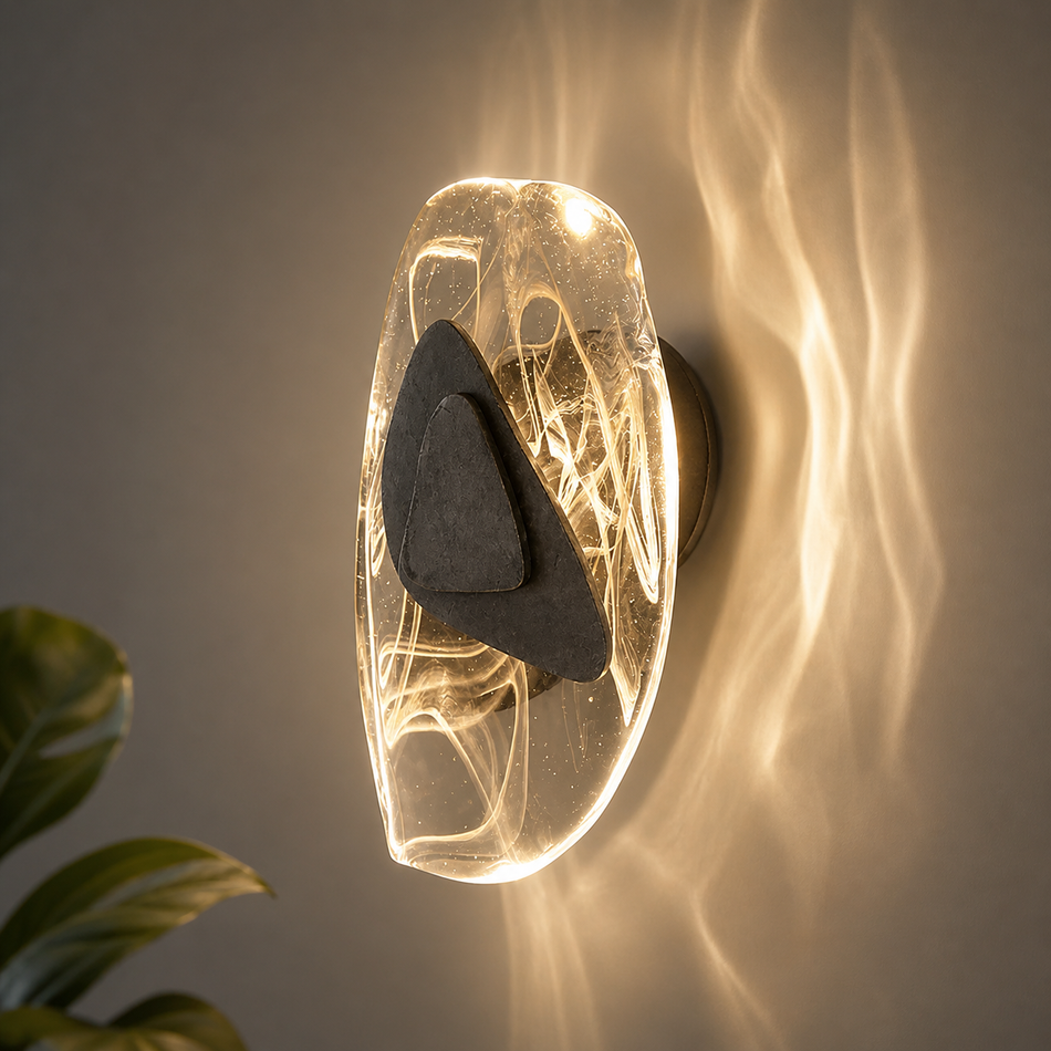 LED Innenwandleuchte Organisch, Touch-Schalter, Gold, Schwarz oder Bronzebraun